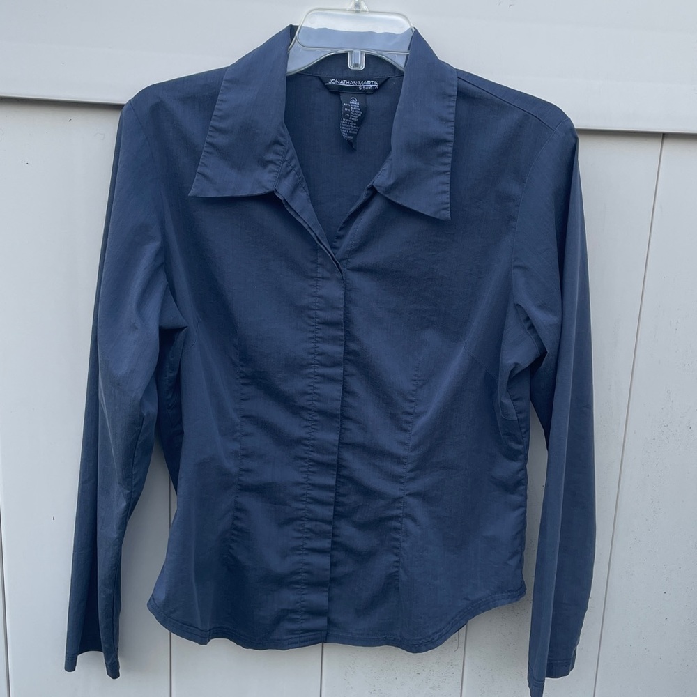 Jonathan Martin Studio Dark Blue Women’s size L button up Shirt